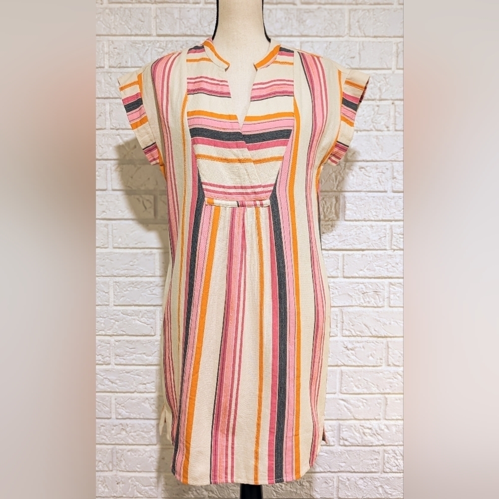 Uncle Frank Easy Striped Shift Dress 100% Cotton Size XS Summer Vacation Vibes